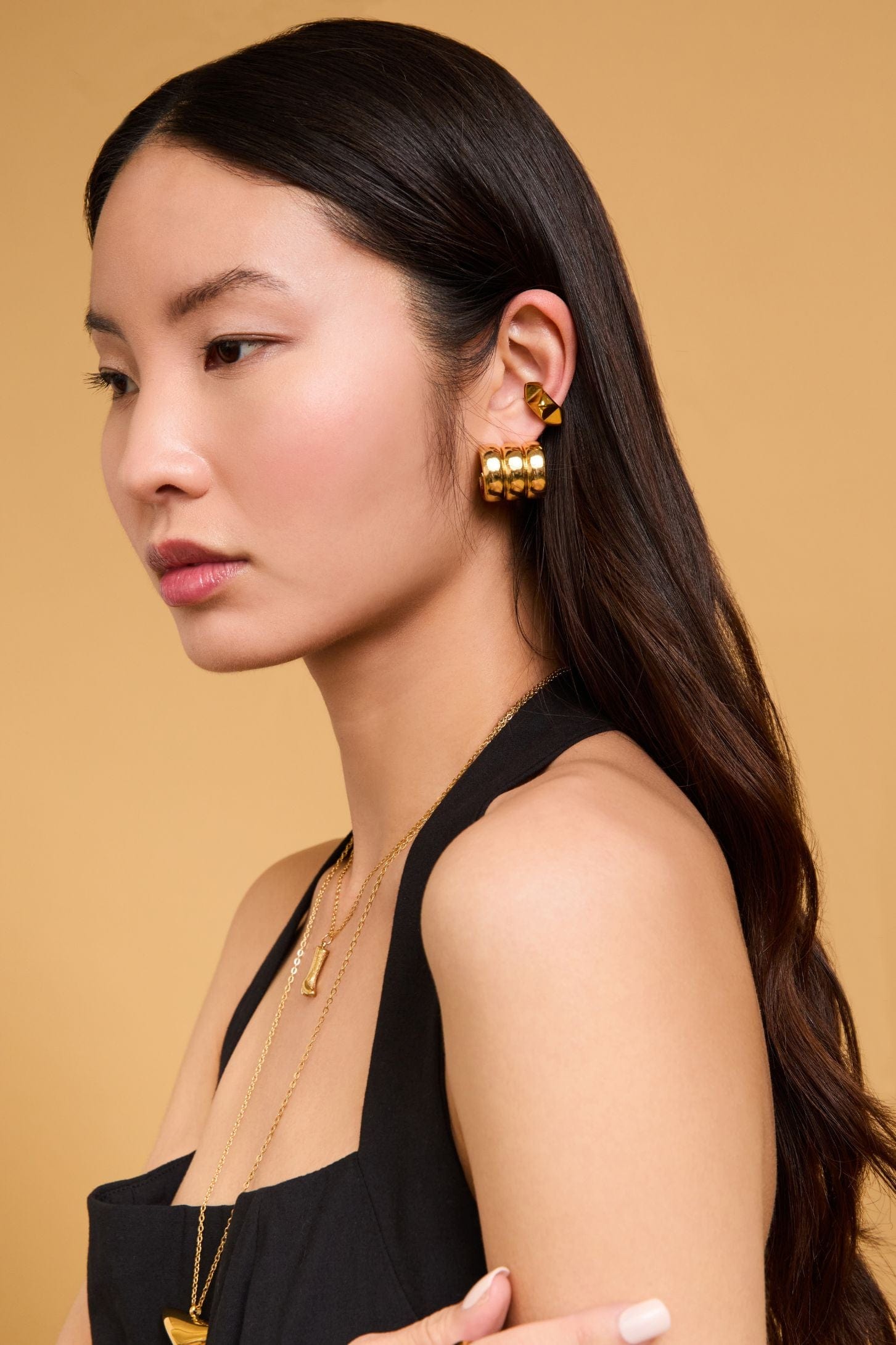 Chubby Hoop Stud Earrings