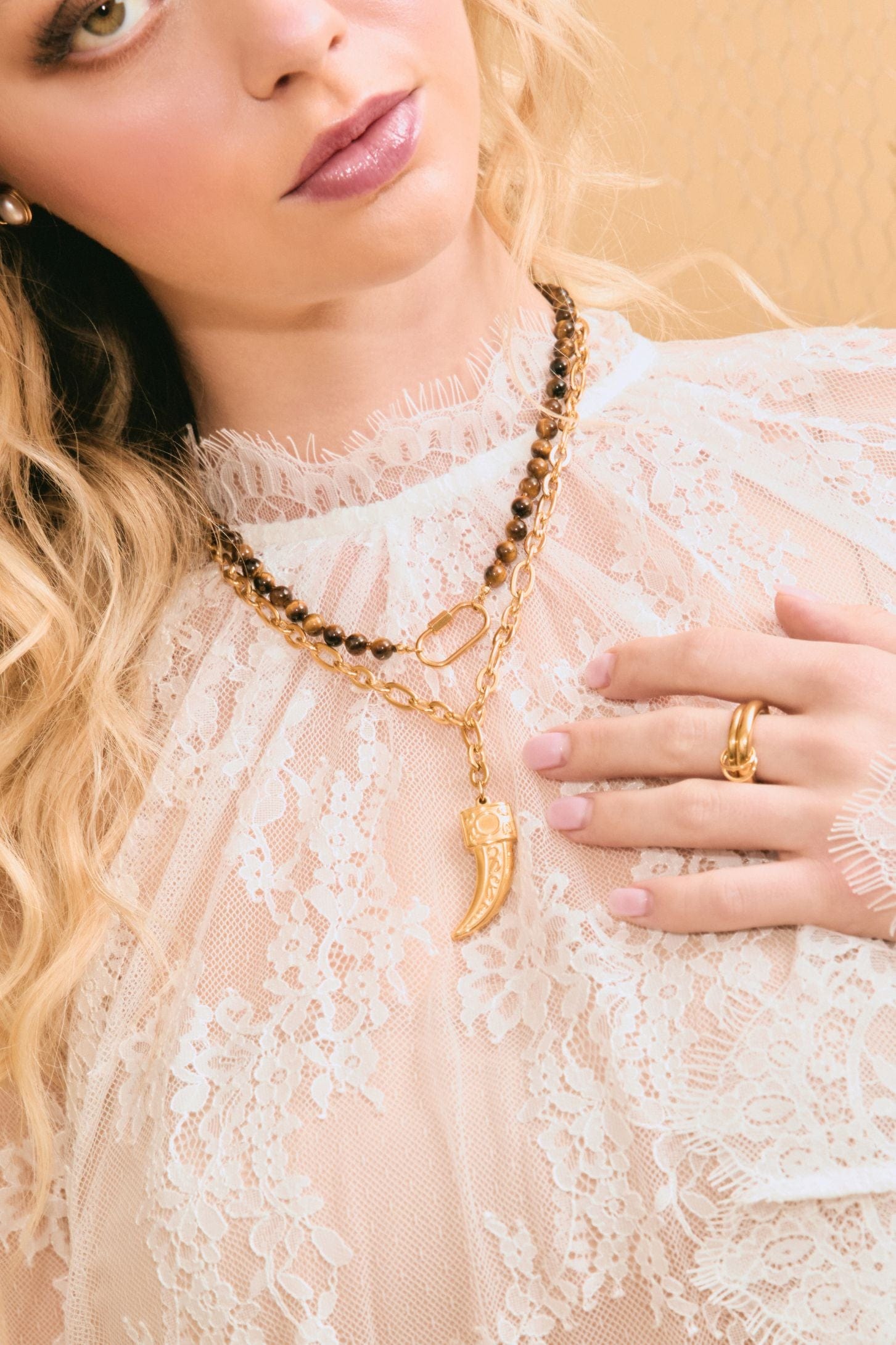 Beaded Carabiner Necklace