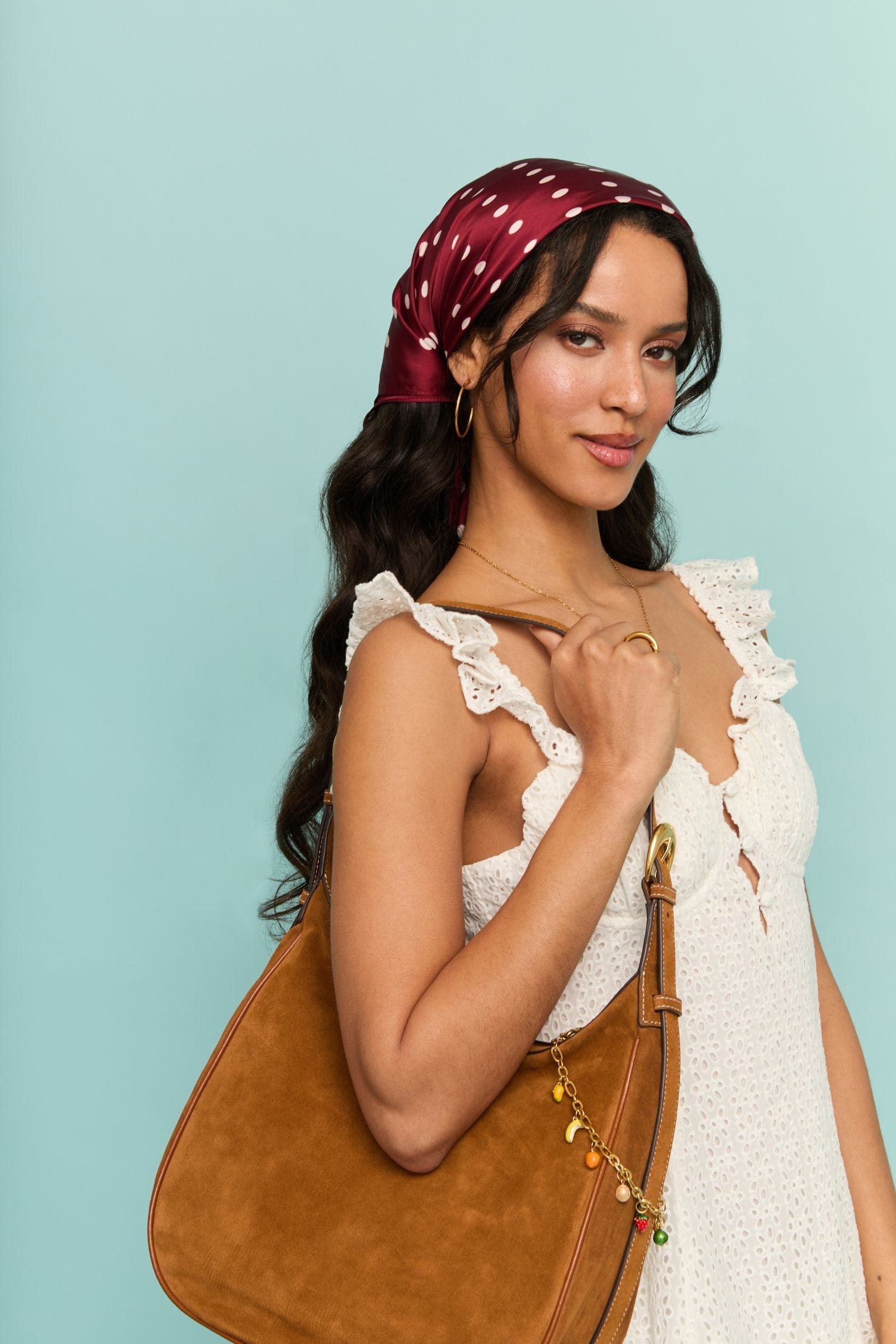 Satin Polka Dot Scarf