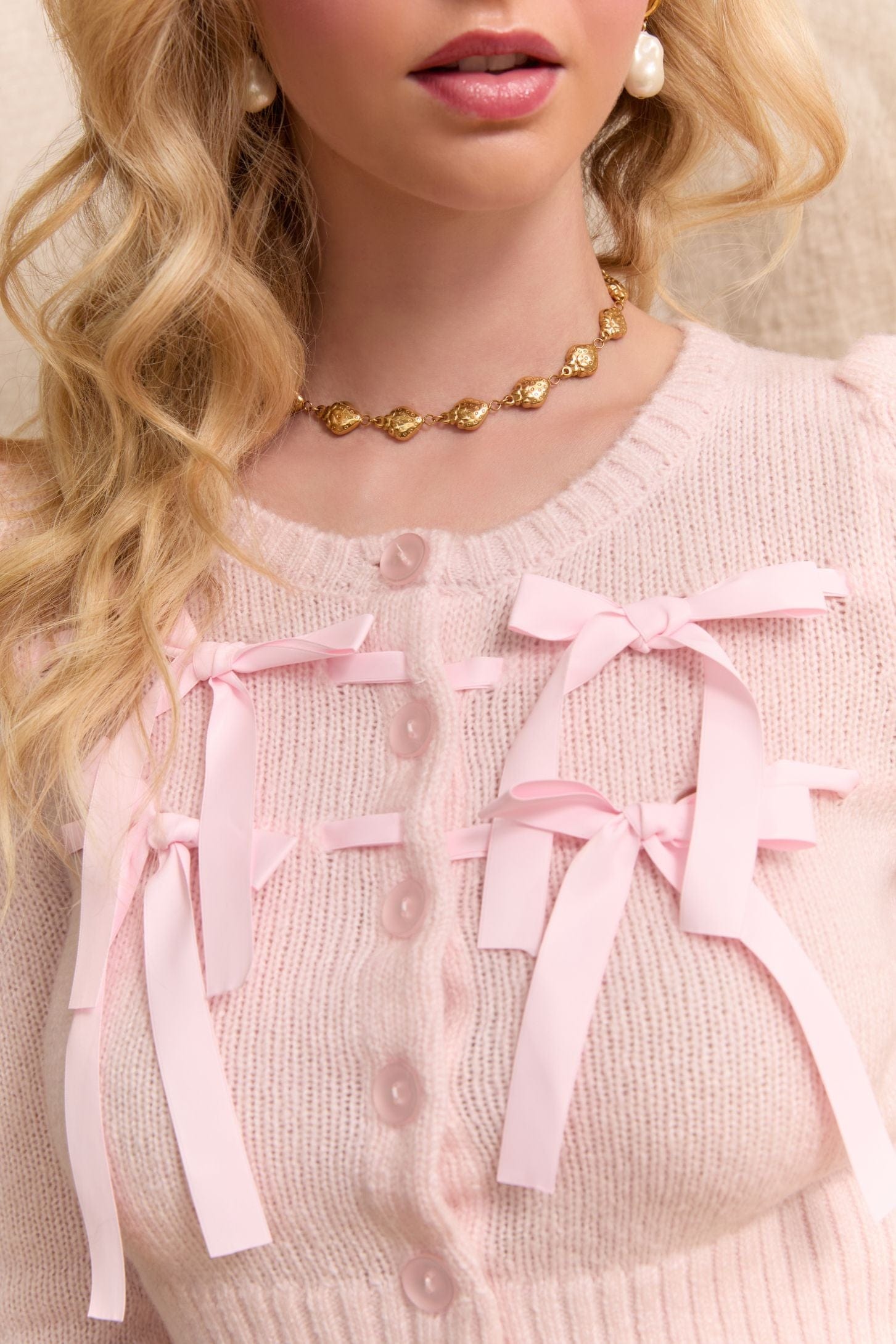 Strawberry Link Charm Necklace