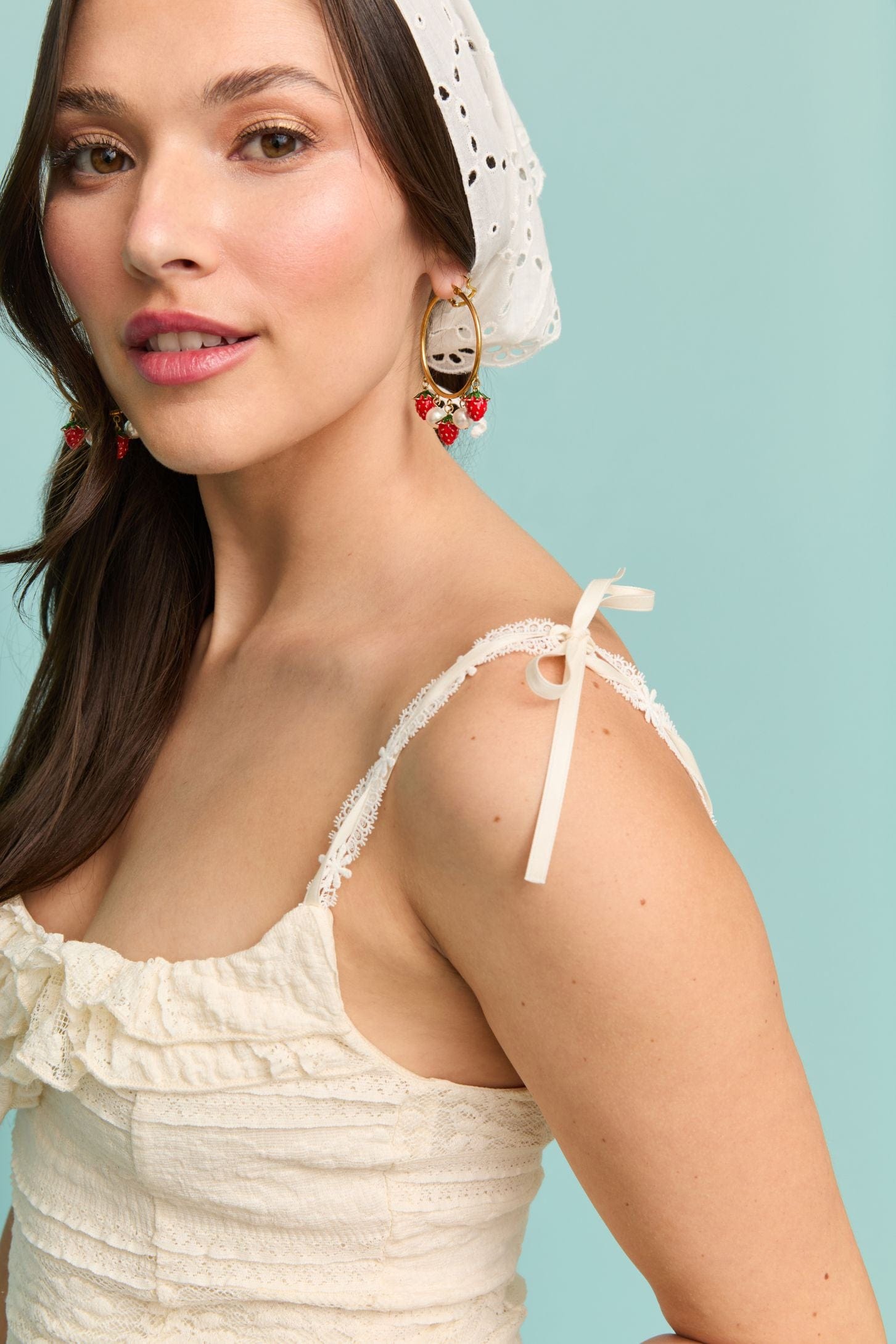 Fruity Pearl Drop Hoops