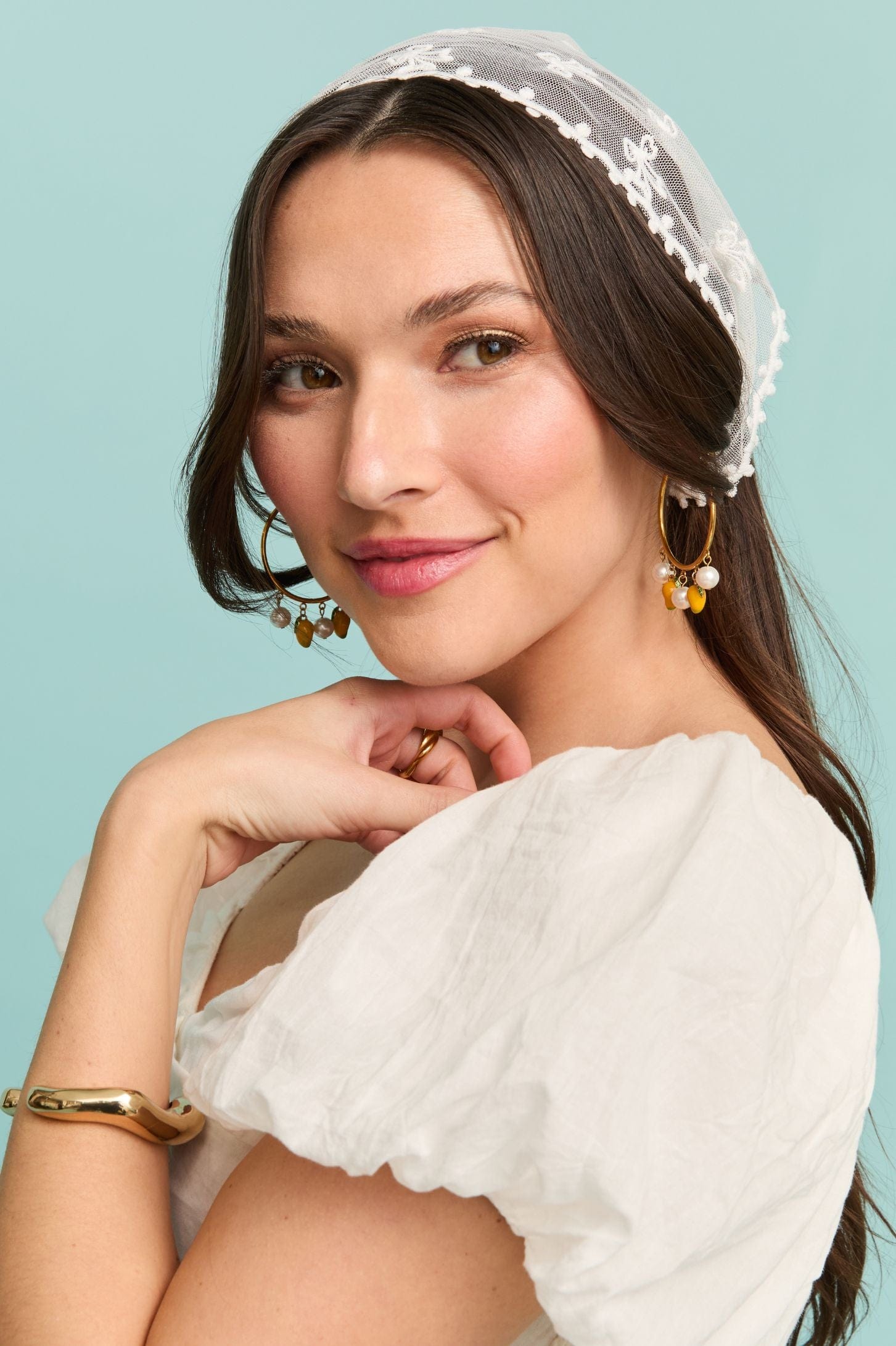 Fruity Pearl Drop Hoops