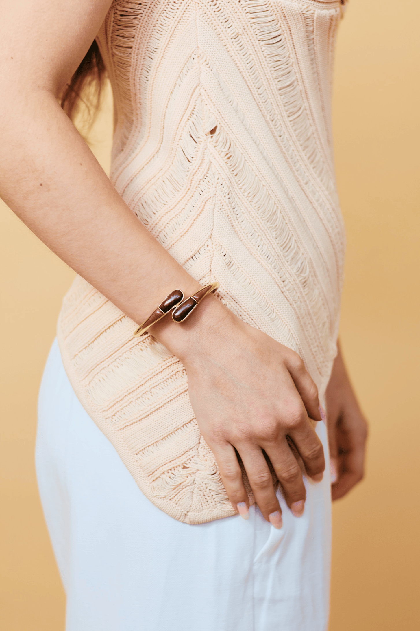 Thin Livorno Stone Wrap Cuff