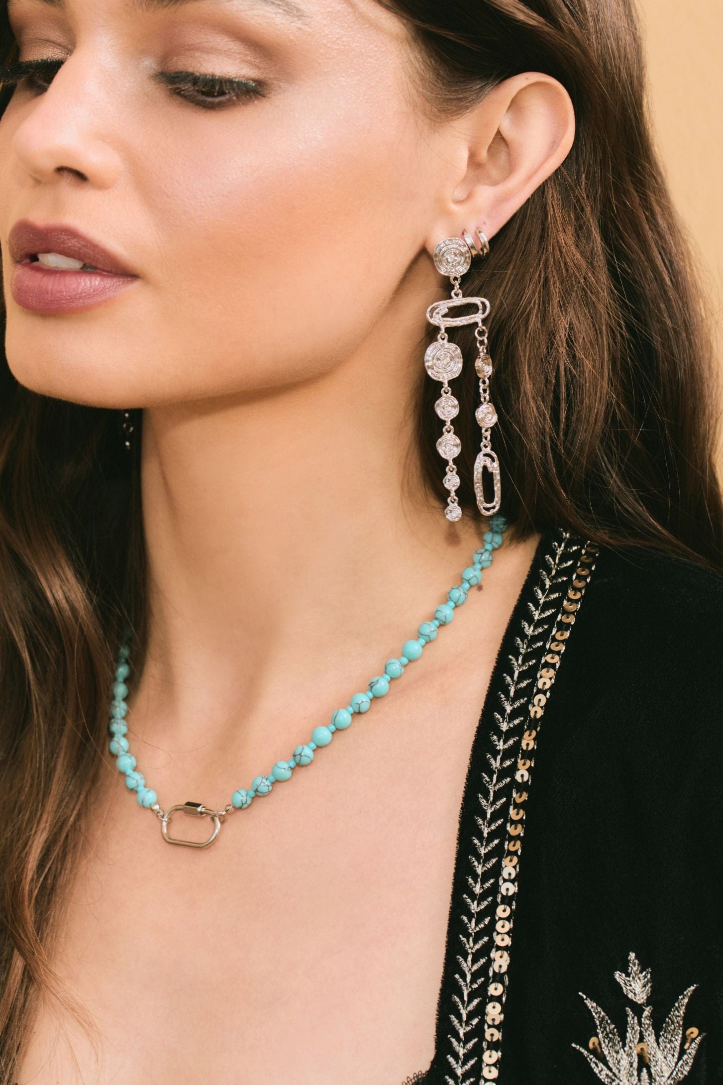 Beaded Carabiner Necklace