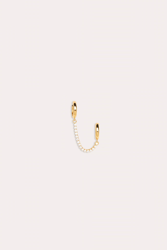 Rhinestone Double Chain Huggie