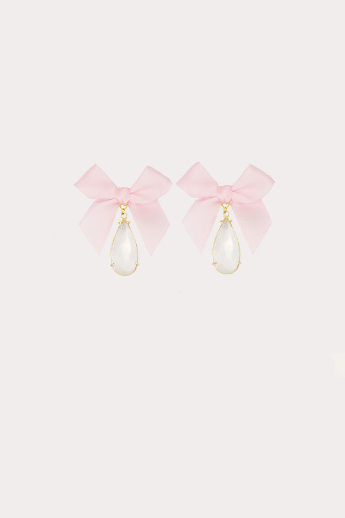 Bow Drop Crystal Earrings