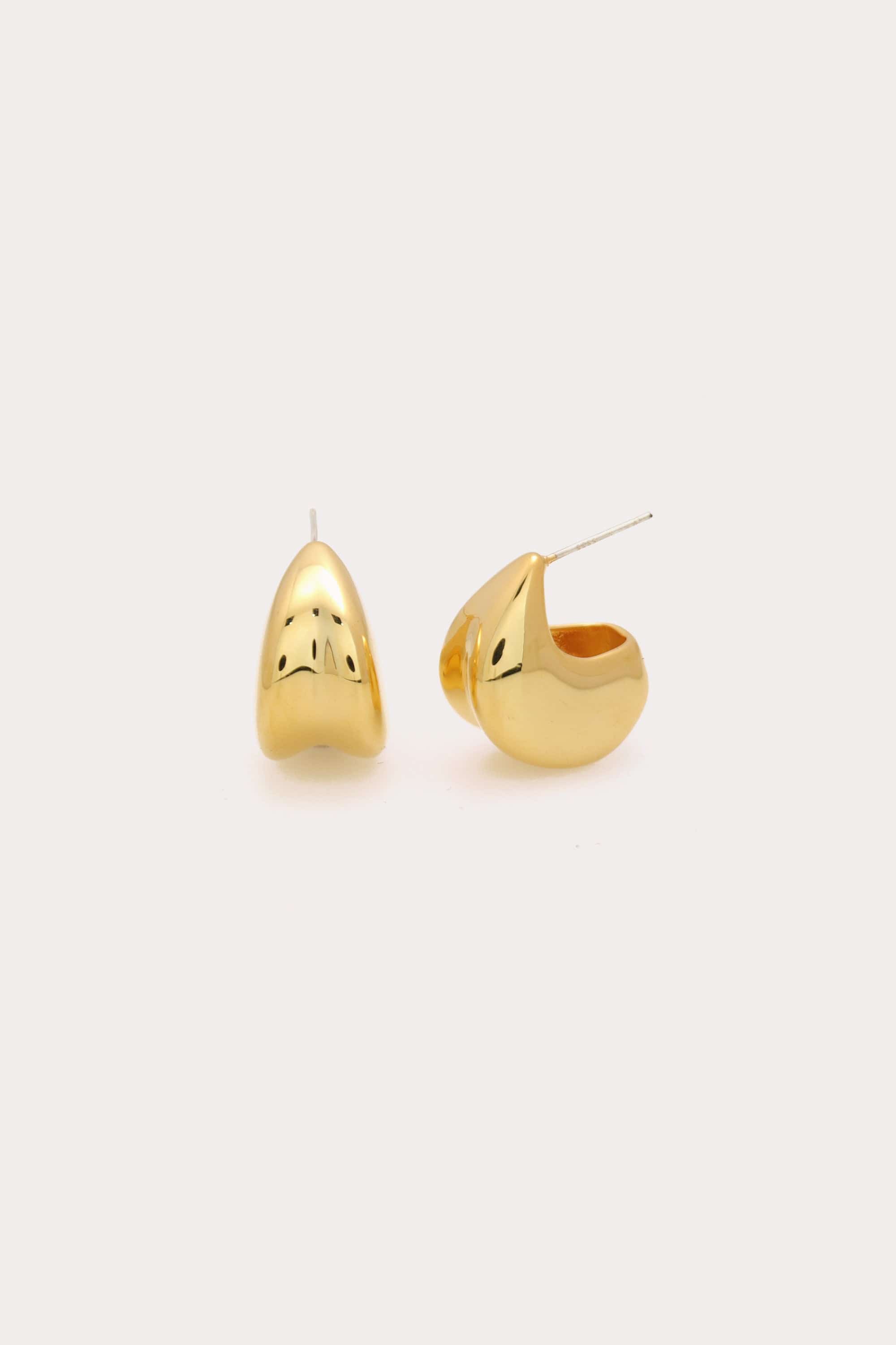 Gold nugget hoop earrings sales