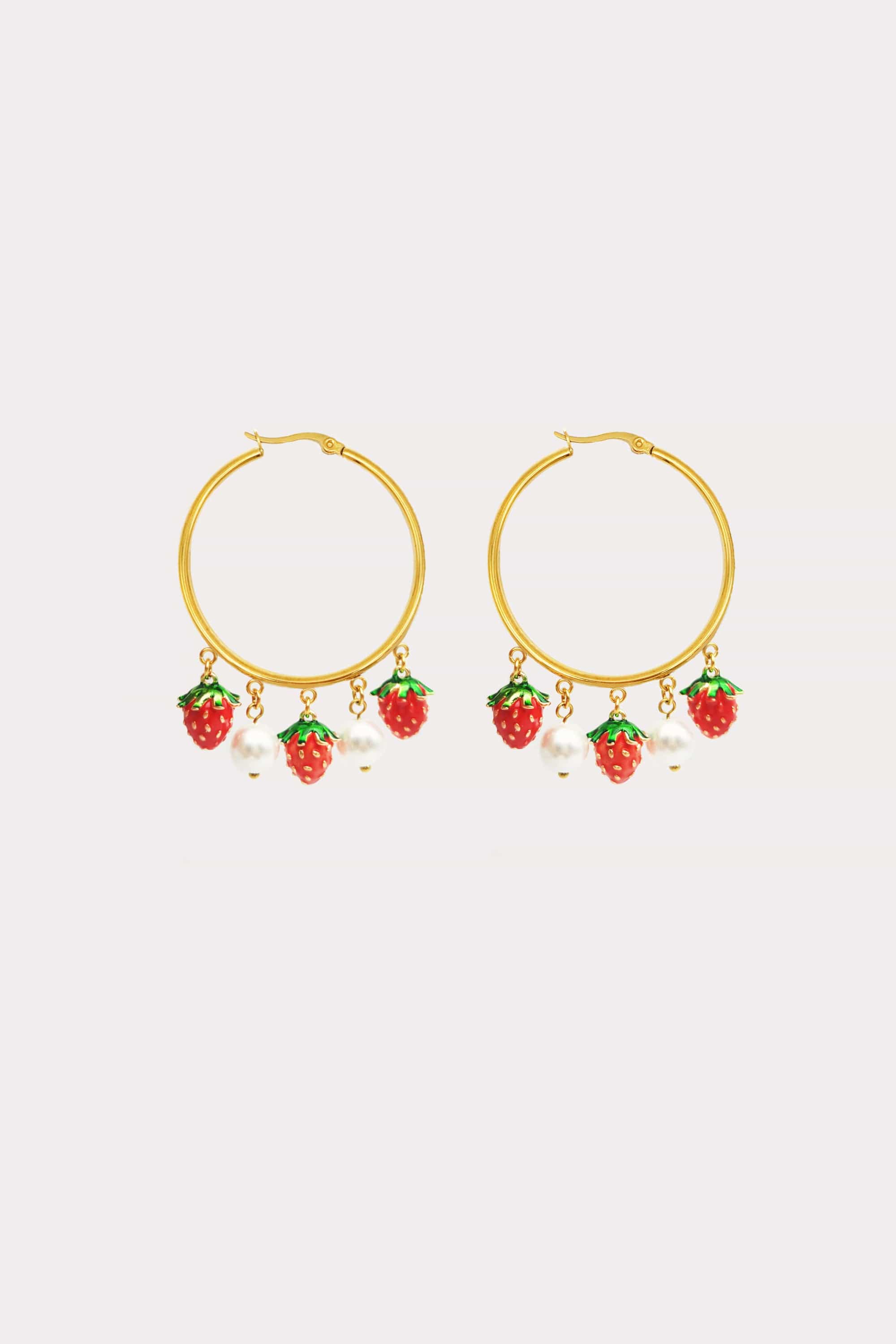 Fruity Pearl Drop Hoops