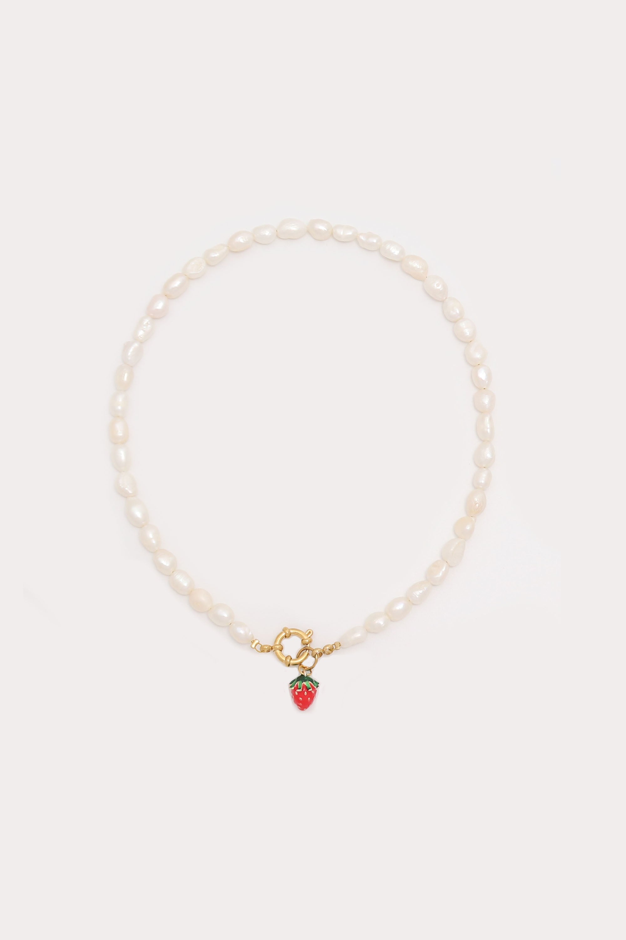 Strawberry Pearl Charm Necklace