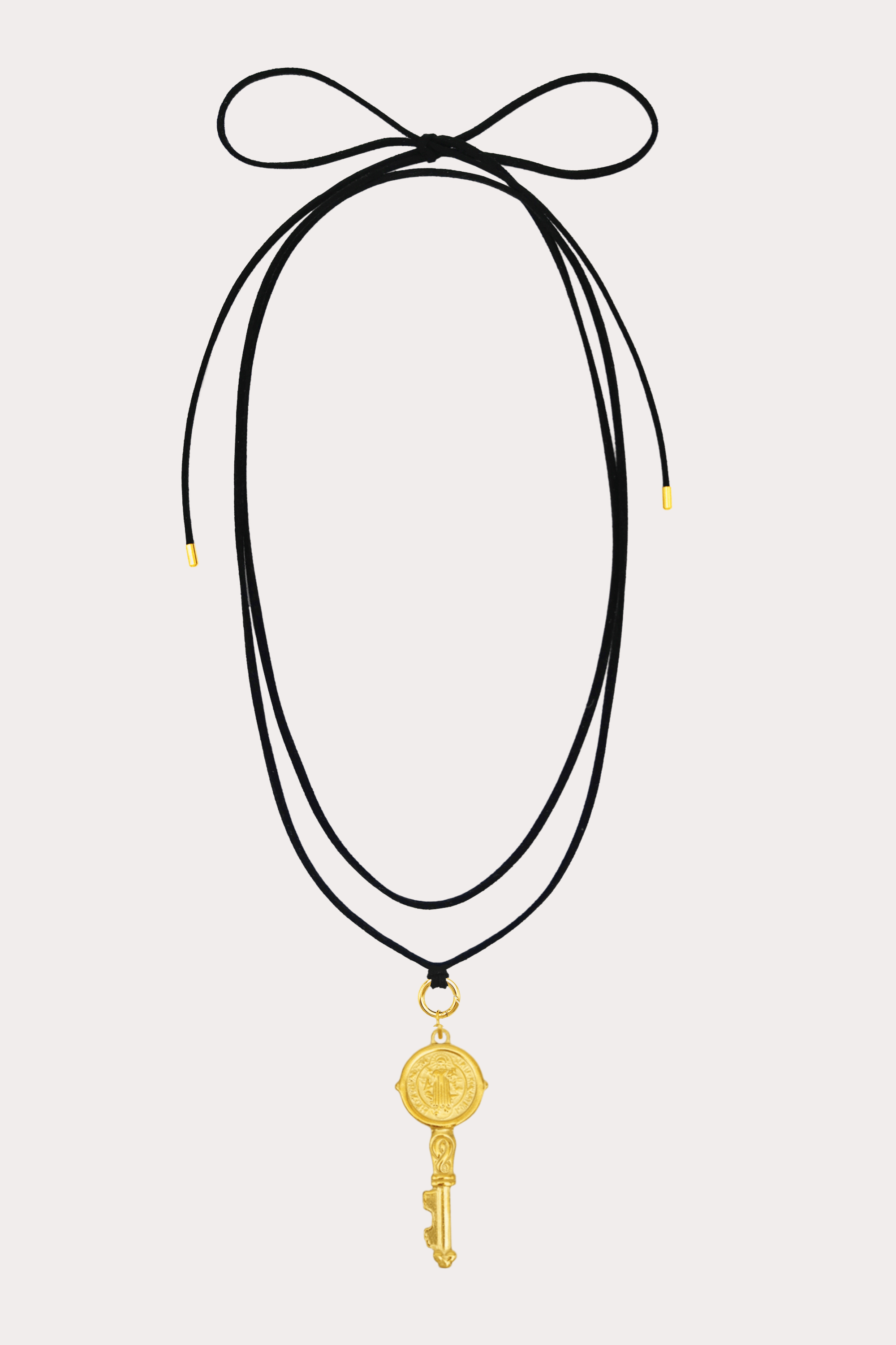 Key Corded Tie Necklace