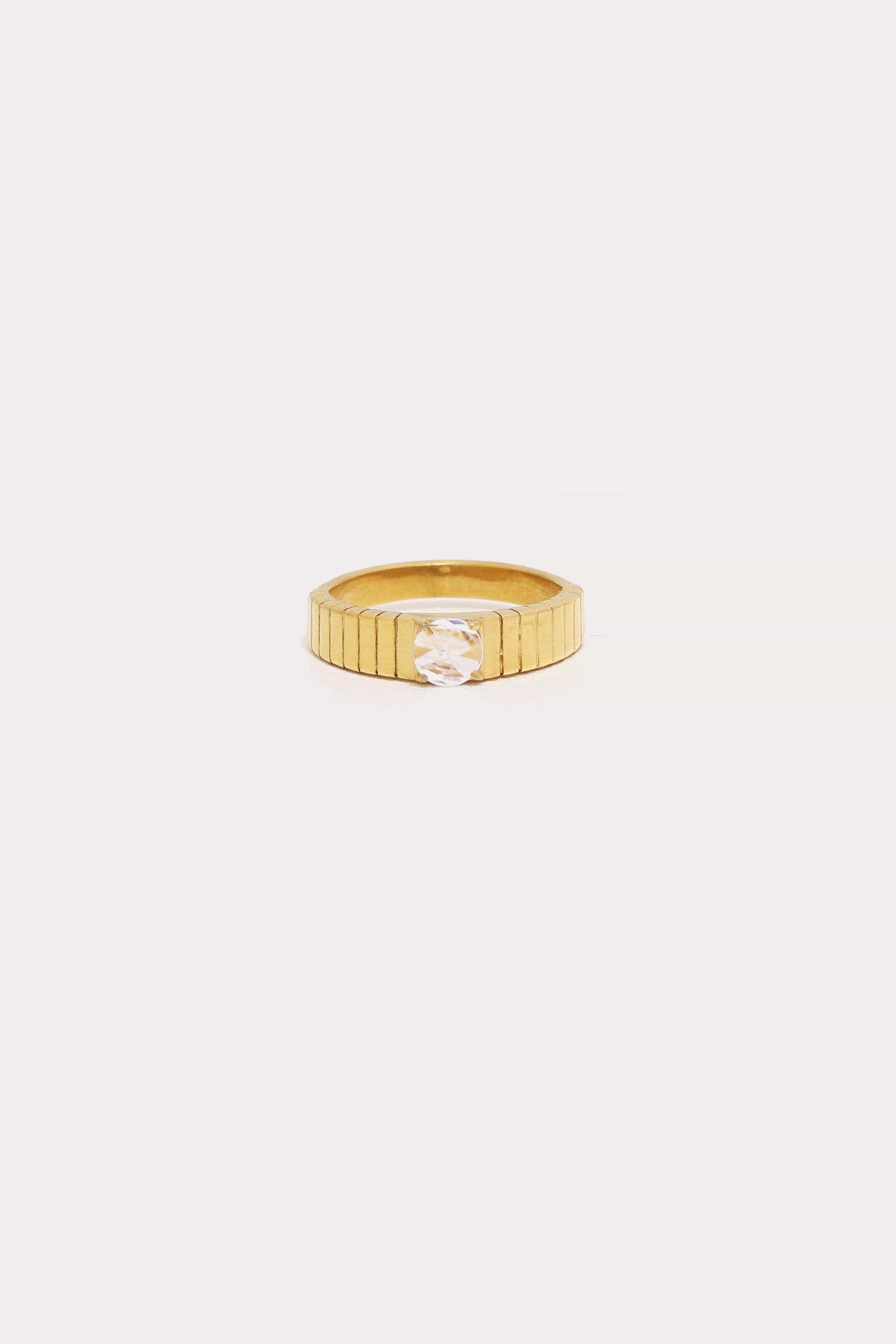 Round Stone Band Ring