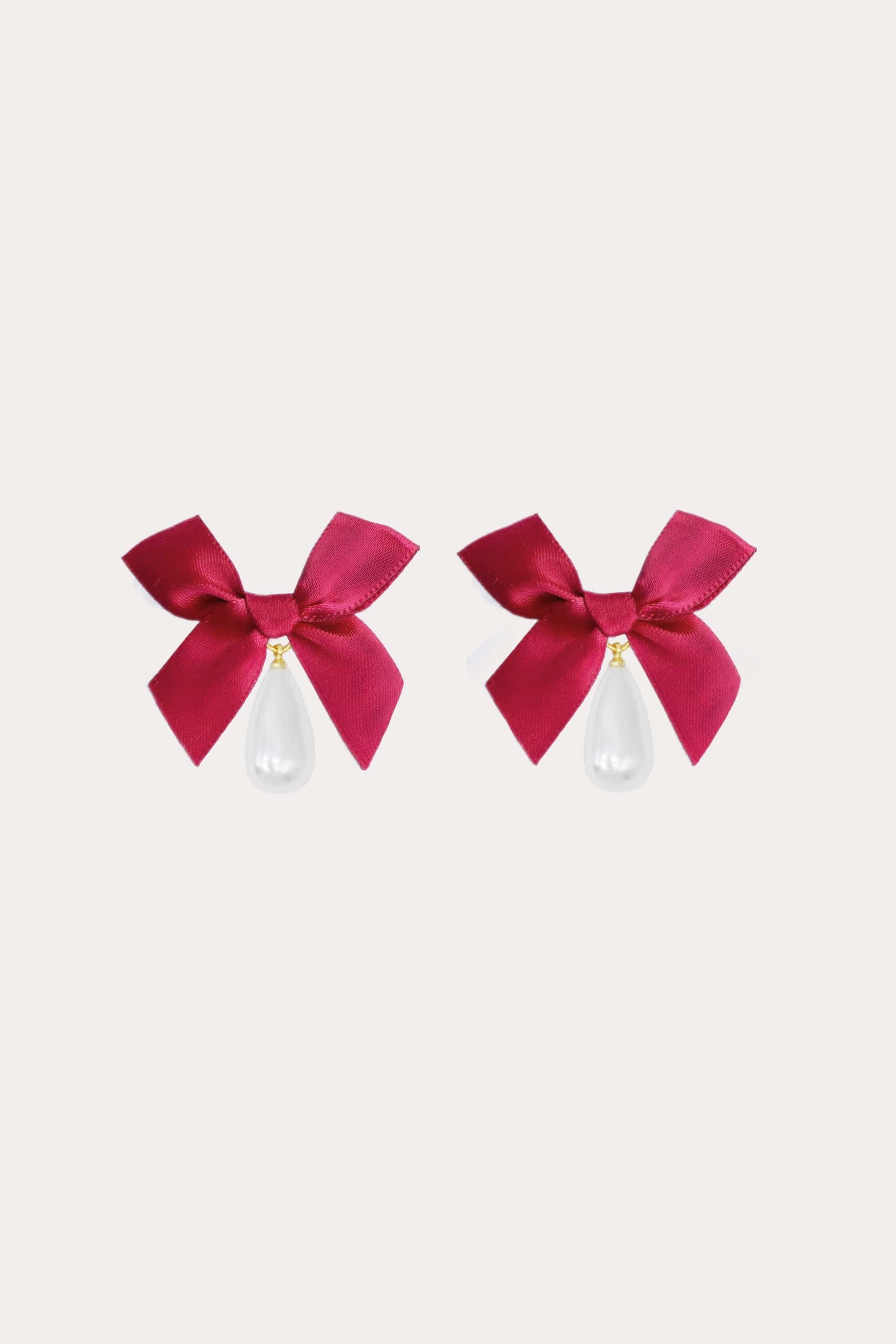Bow Drop Pearl Earrings