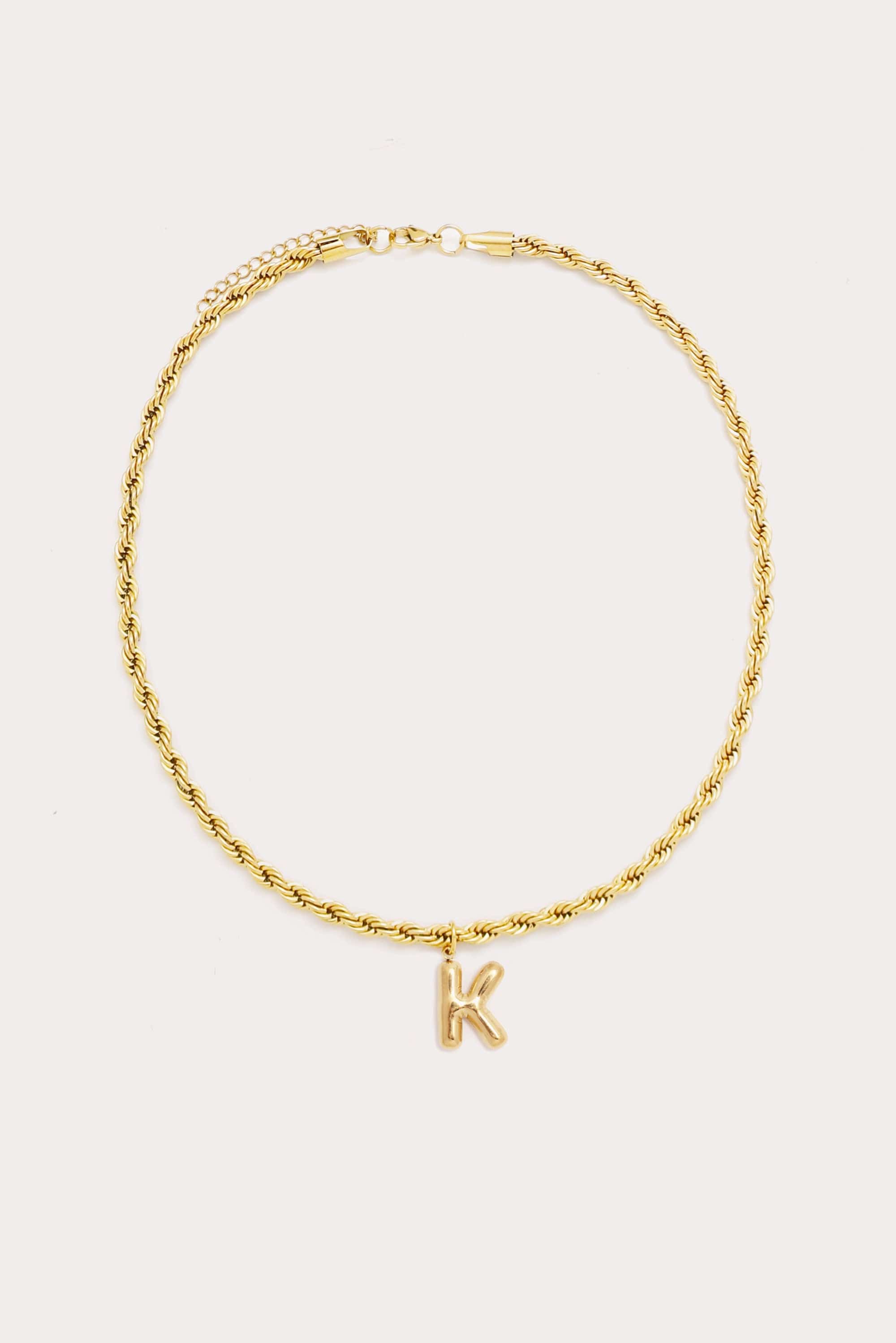 Bubble Initial Rope Necklace