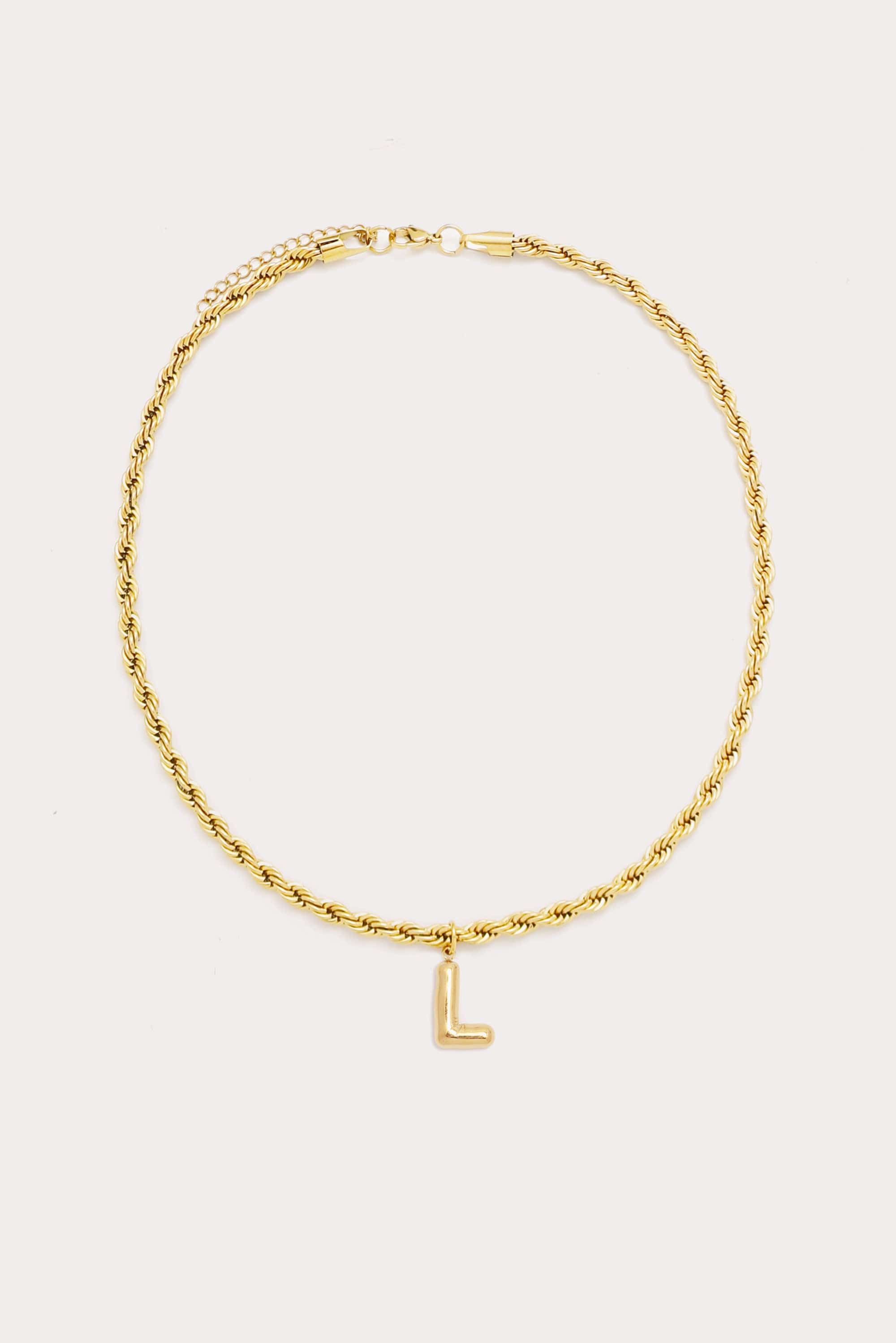 Bubble Initial Rope Necklace