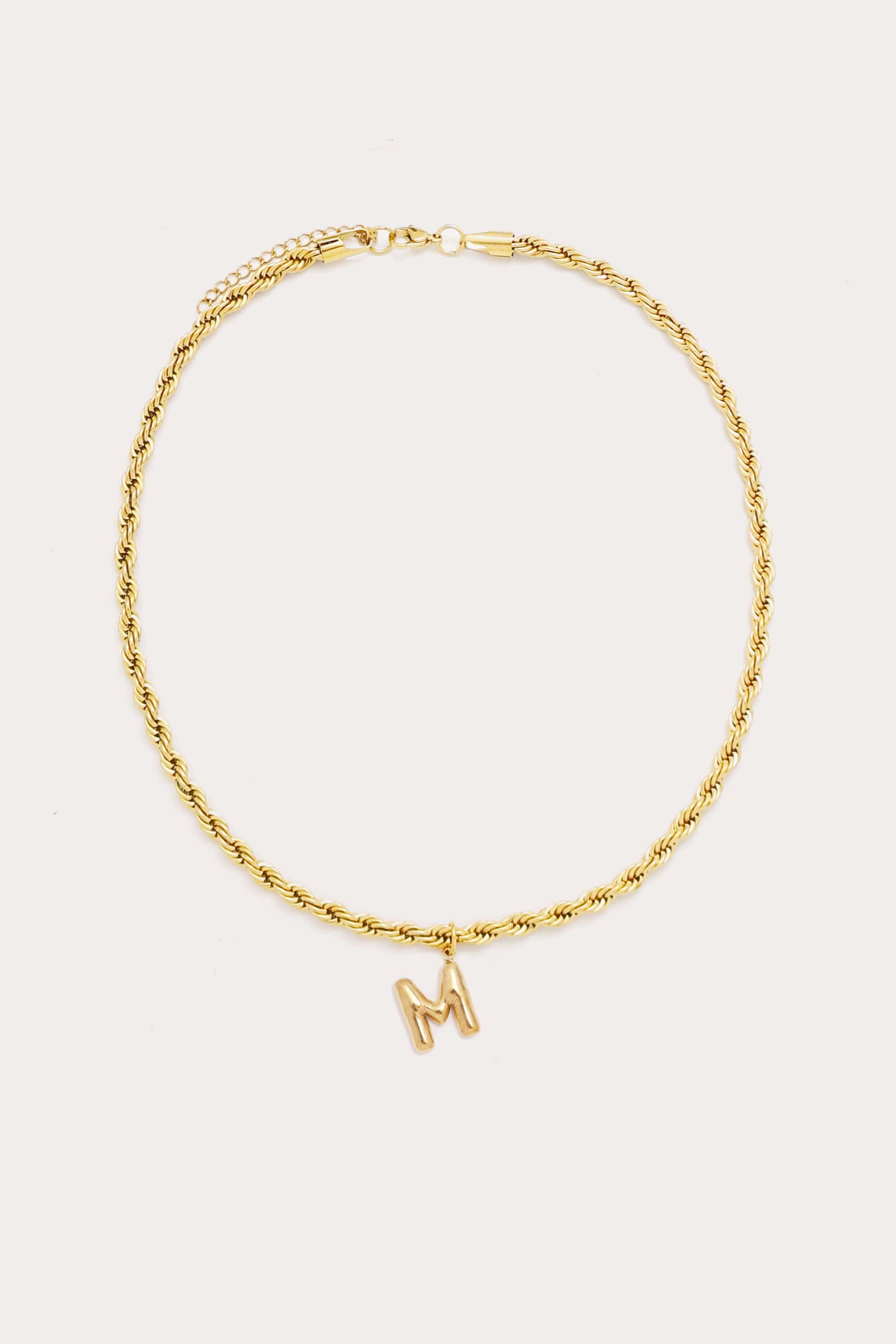 Bubble Initial Rope Necklace