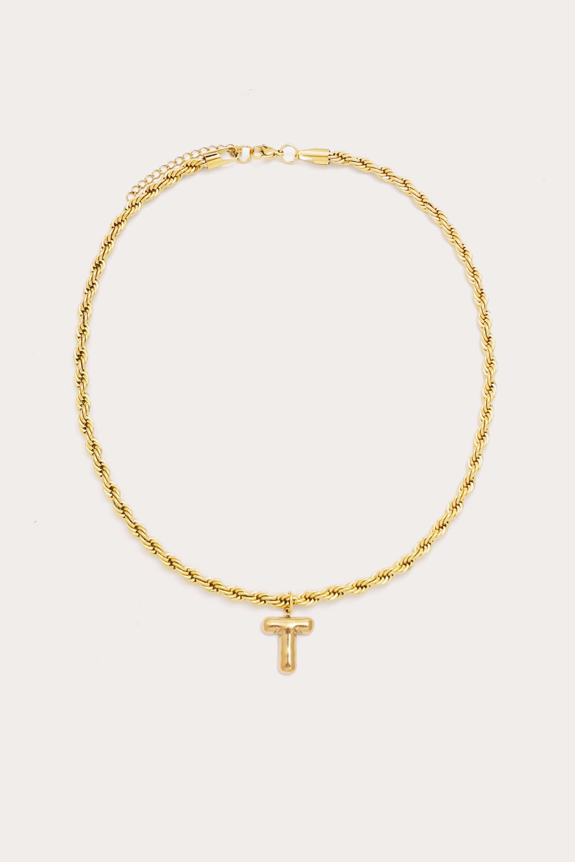 Bubble Initial Rope Necklace