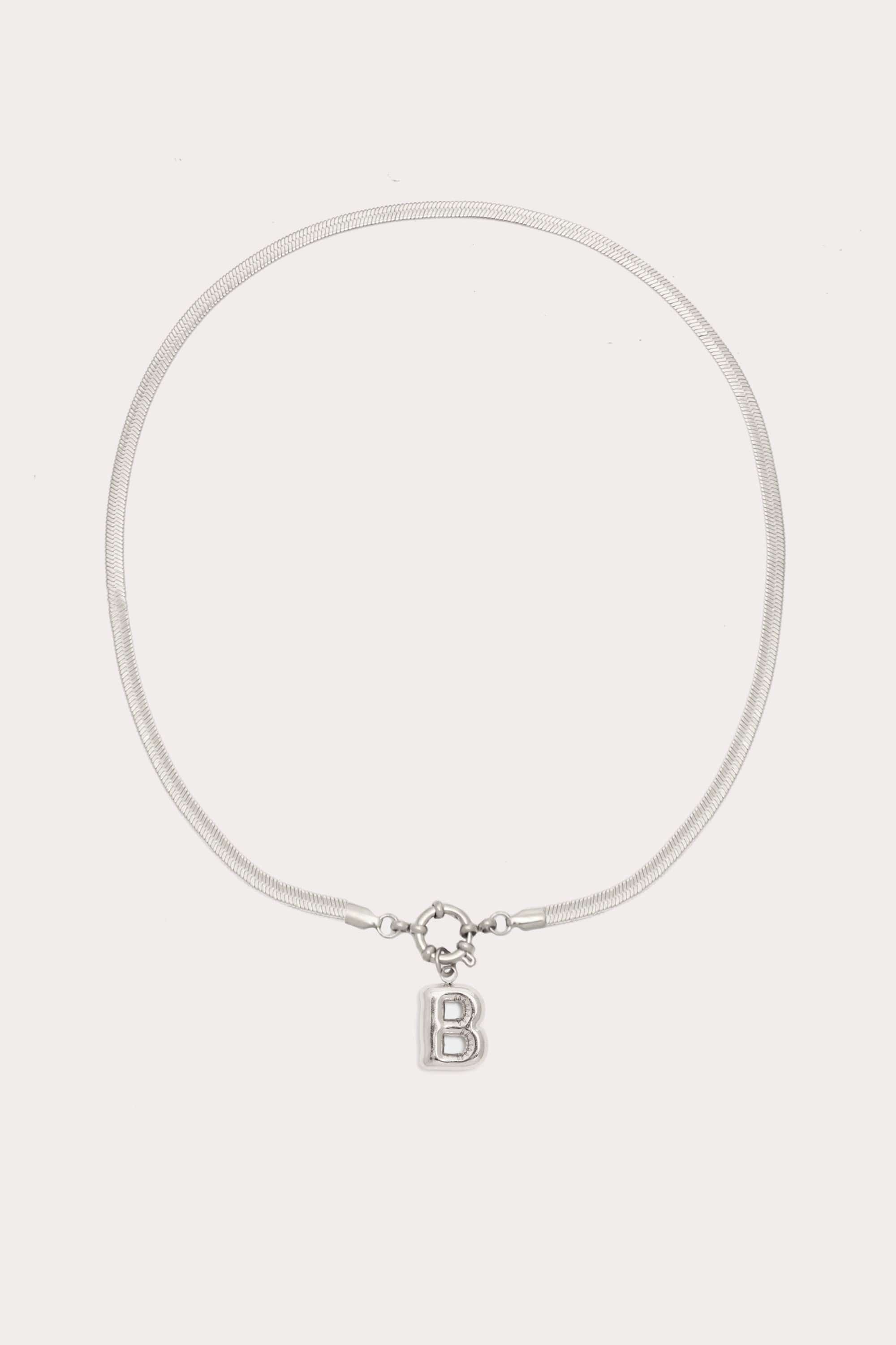 Bubble Initial Herringbone Necklace