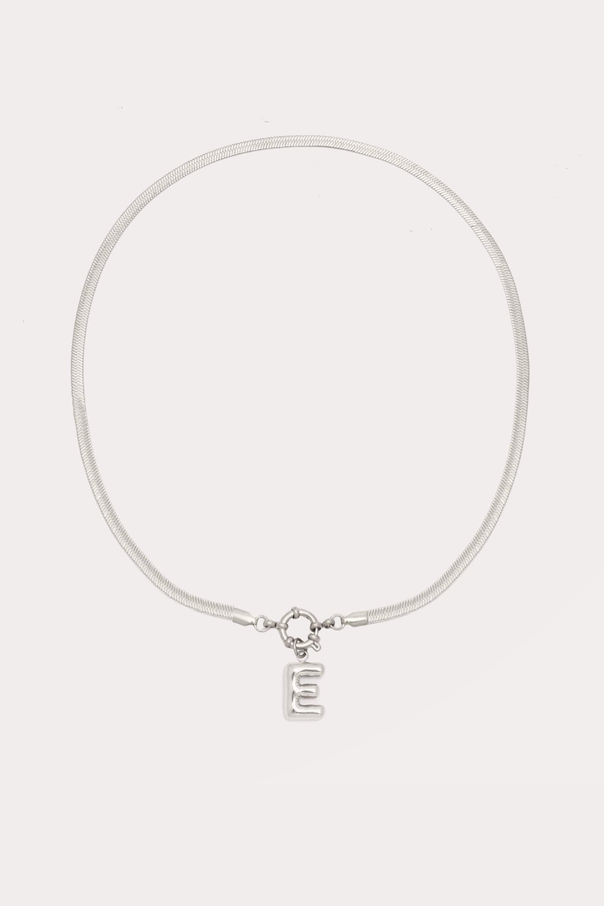 Bubble Initial Herringbone Necklace