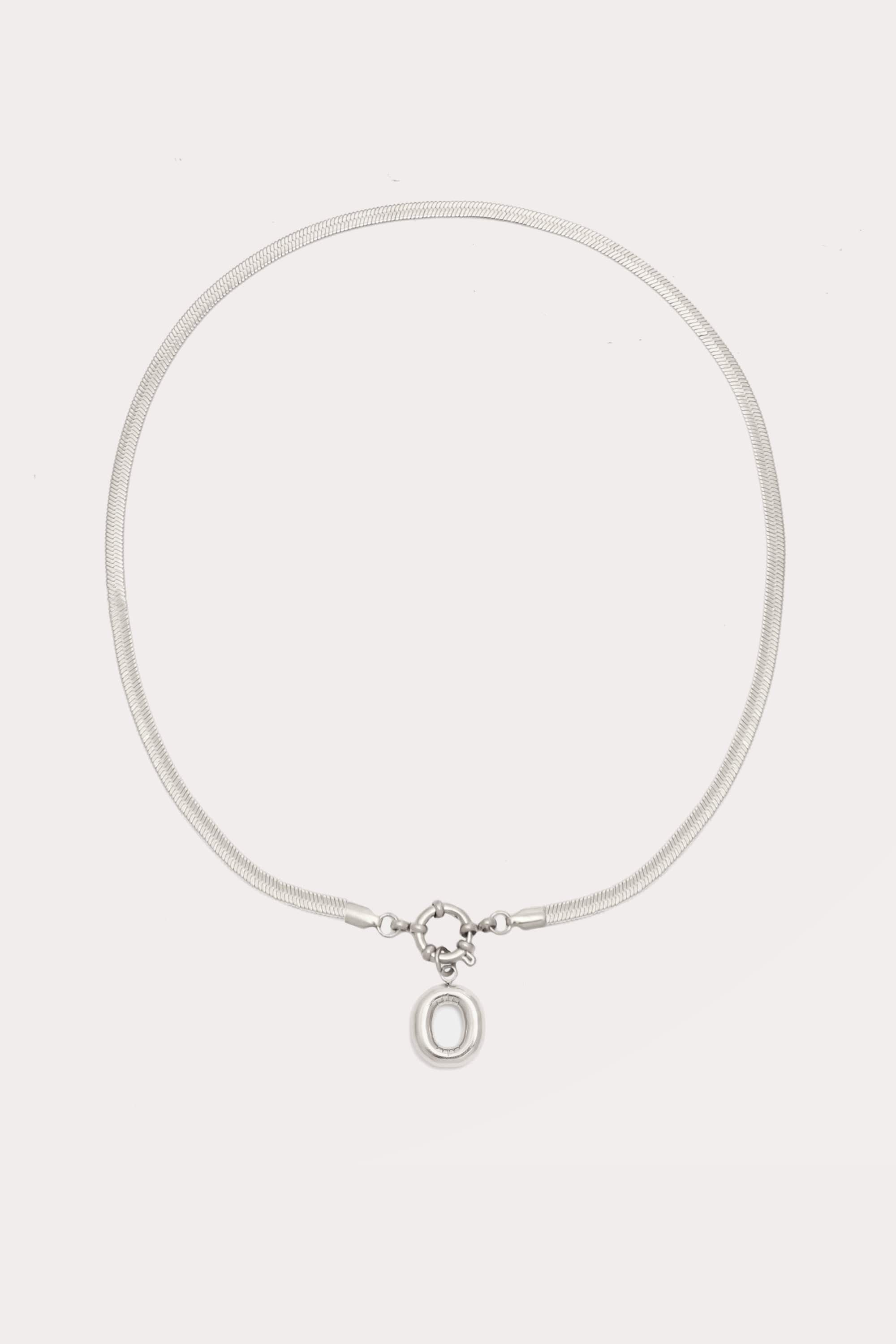 Bubble Initial Herringbone Necklace