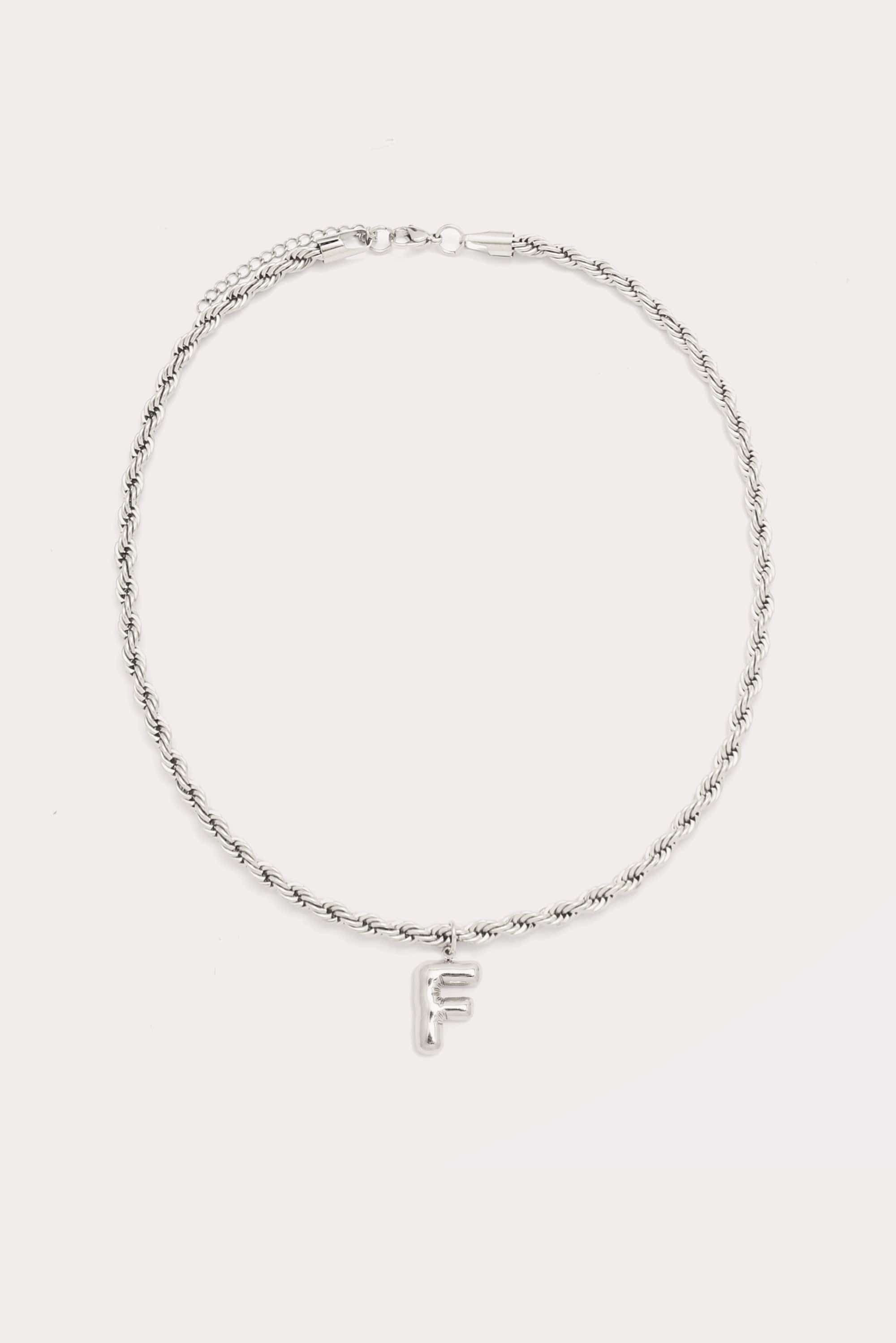 Bubble Initial Rope Necklace