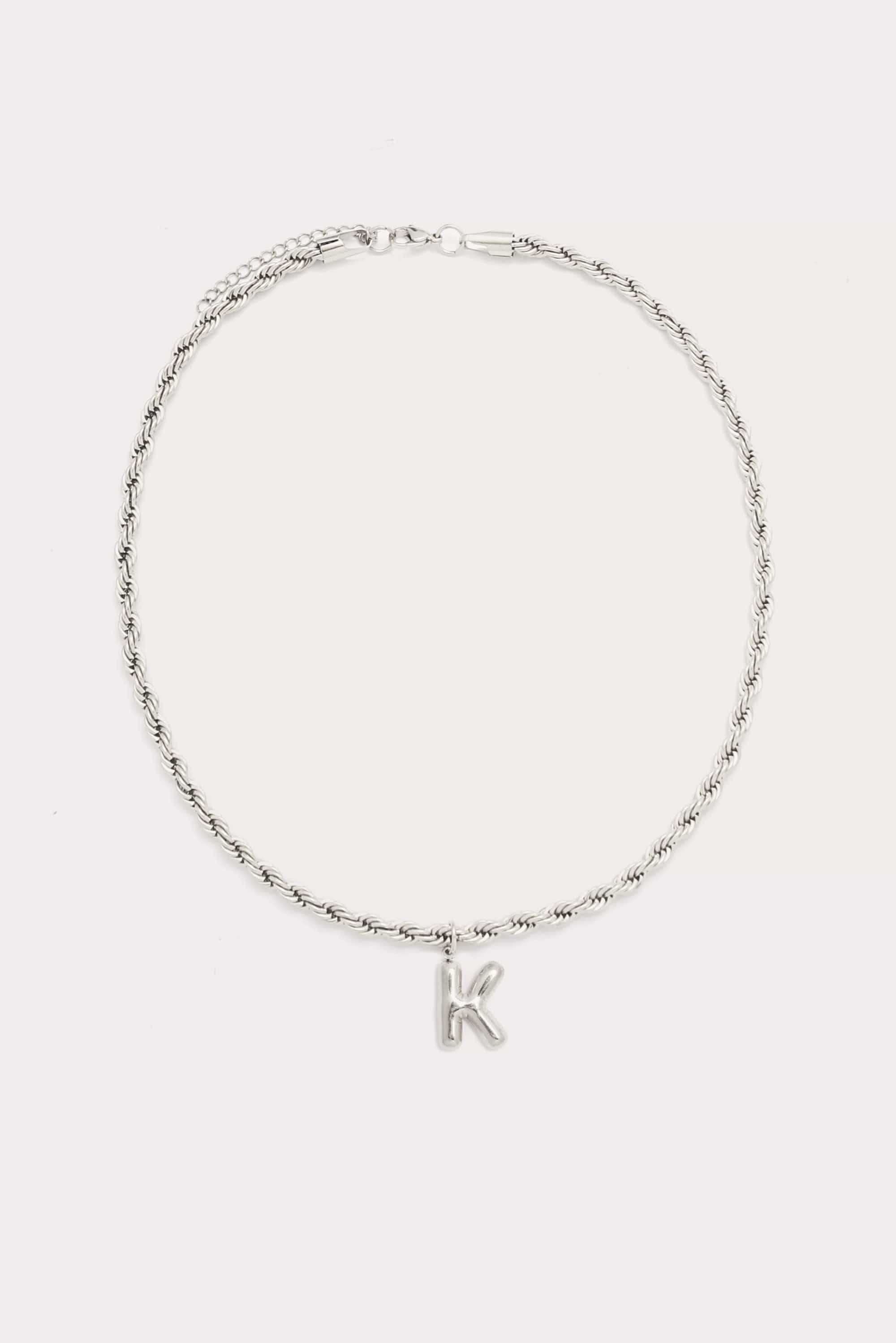 Bubble Initial Rope Necklace