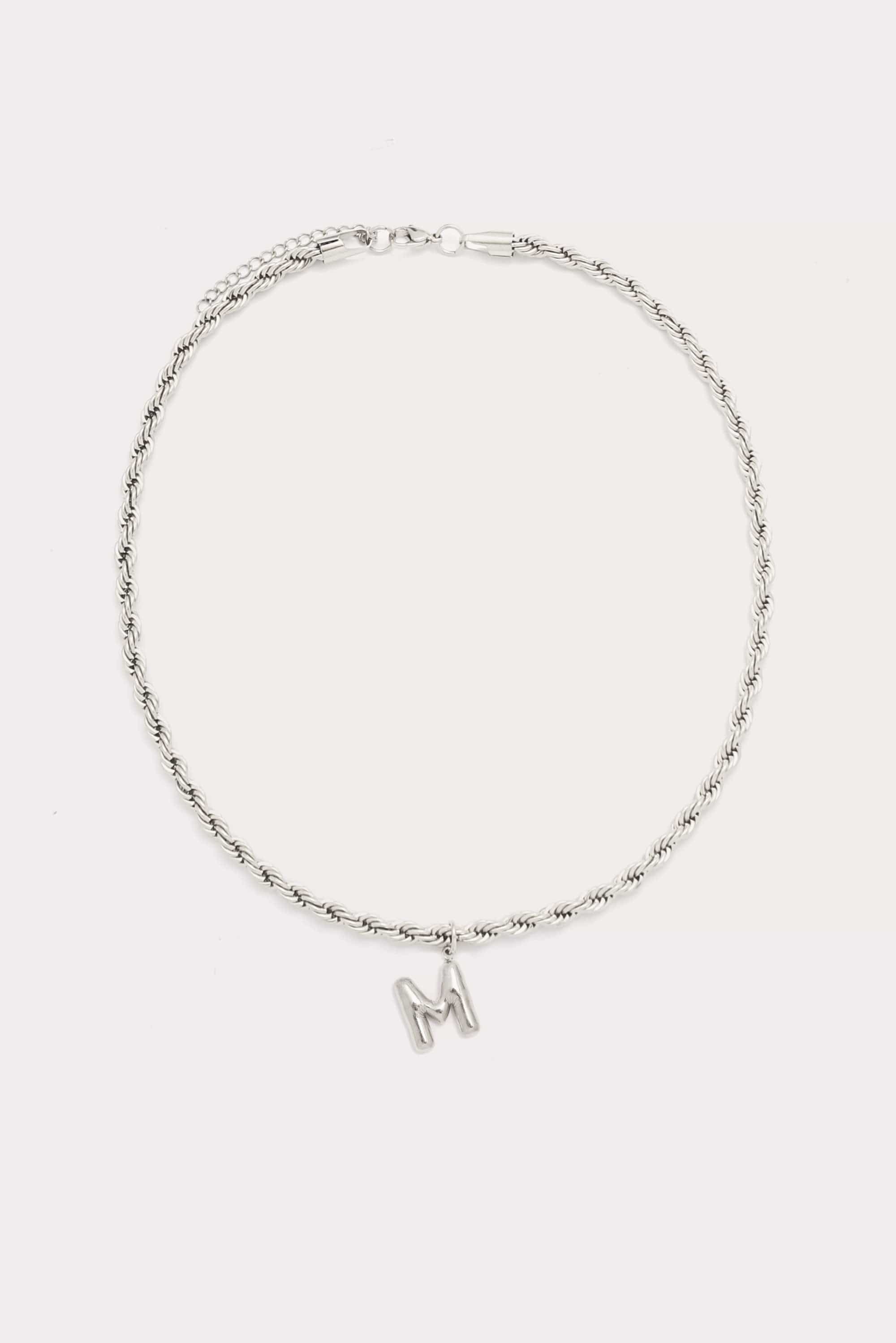 Bubble Initial Rope Necklace