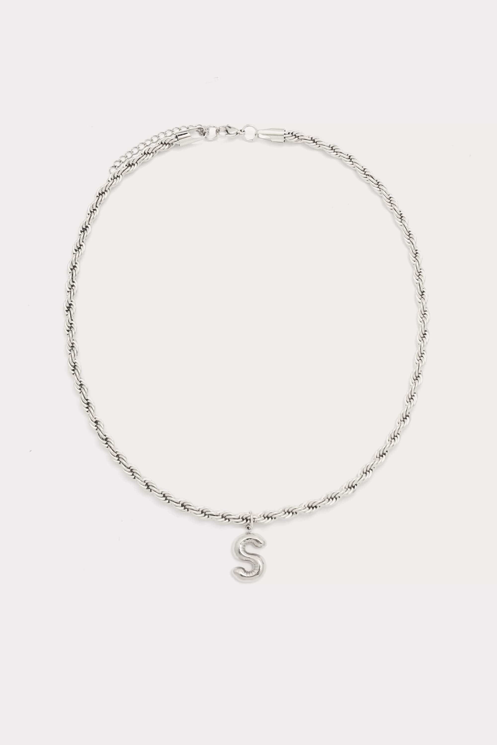 Bubble Initial Rope Necklace