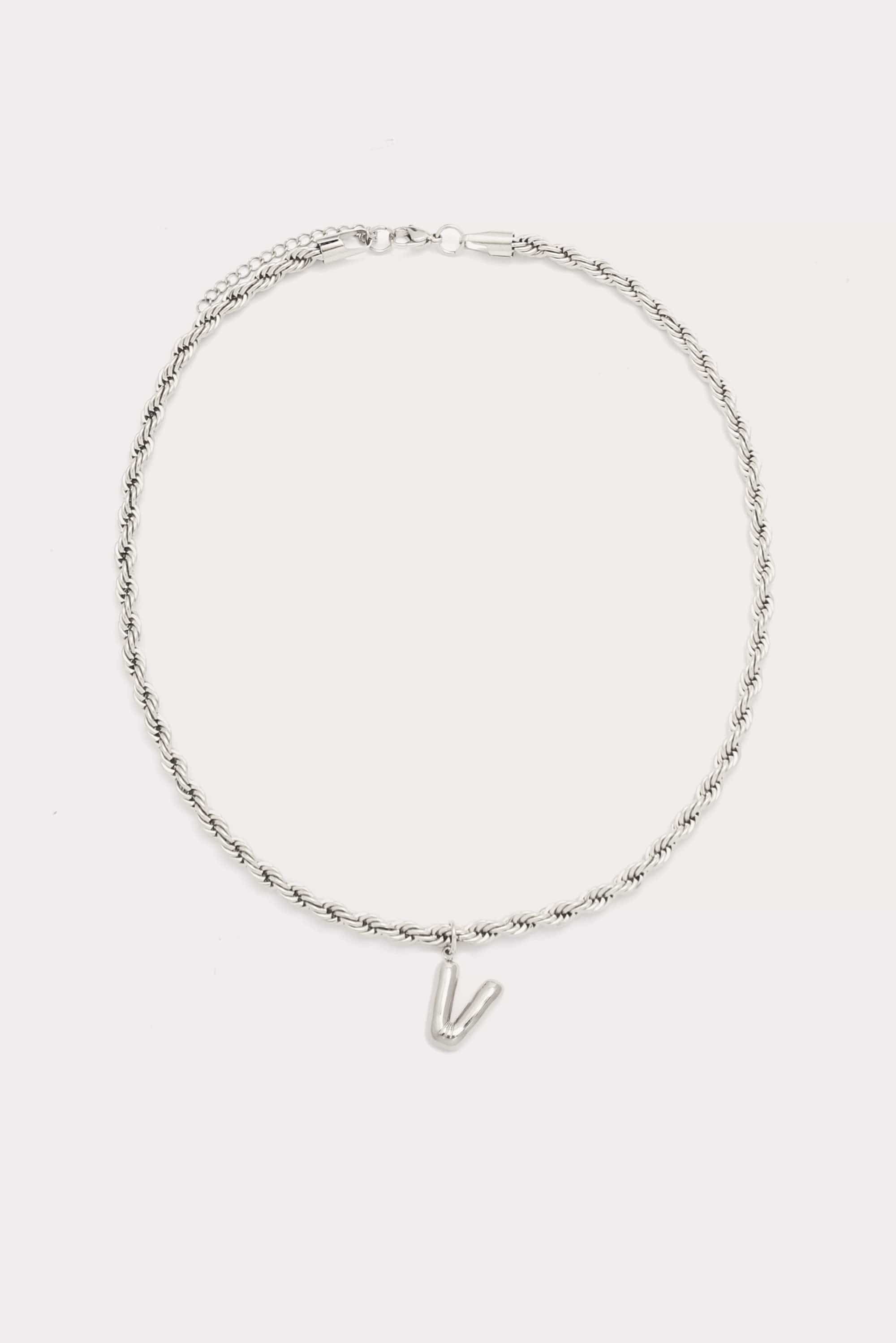Bubble Initial Rope Necklace