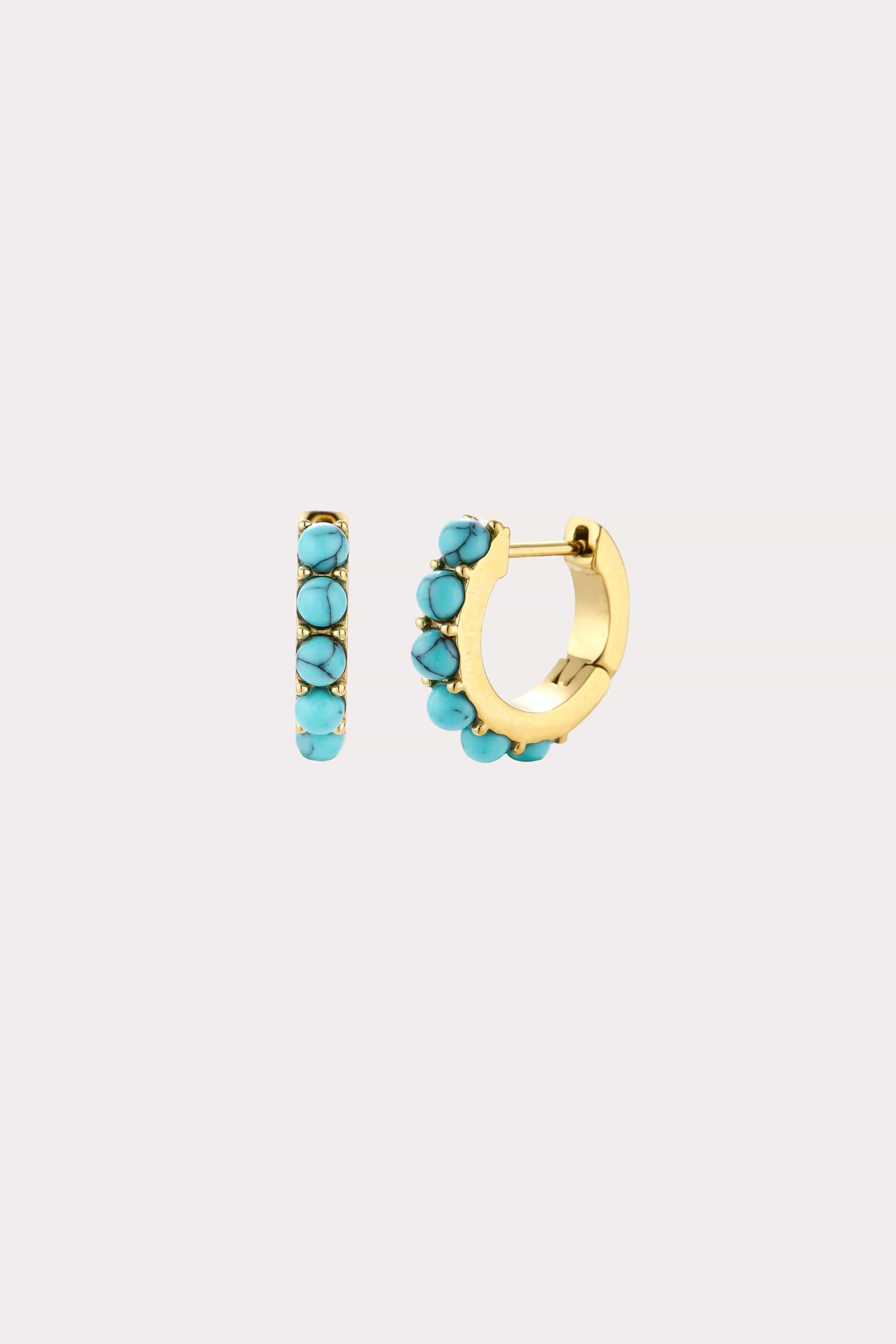Turquoise Stone Huggies