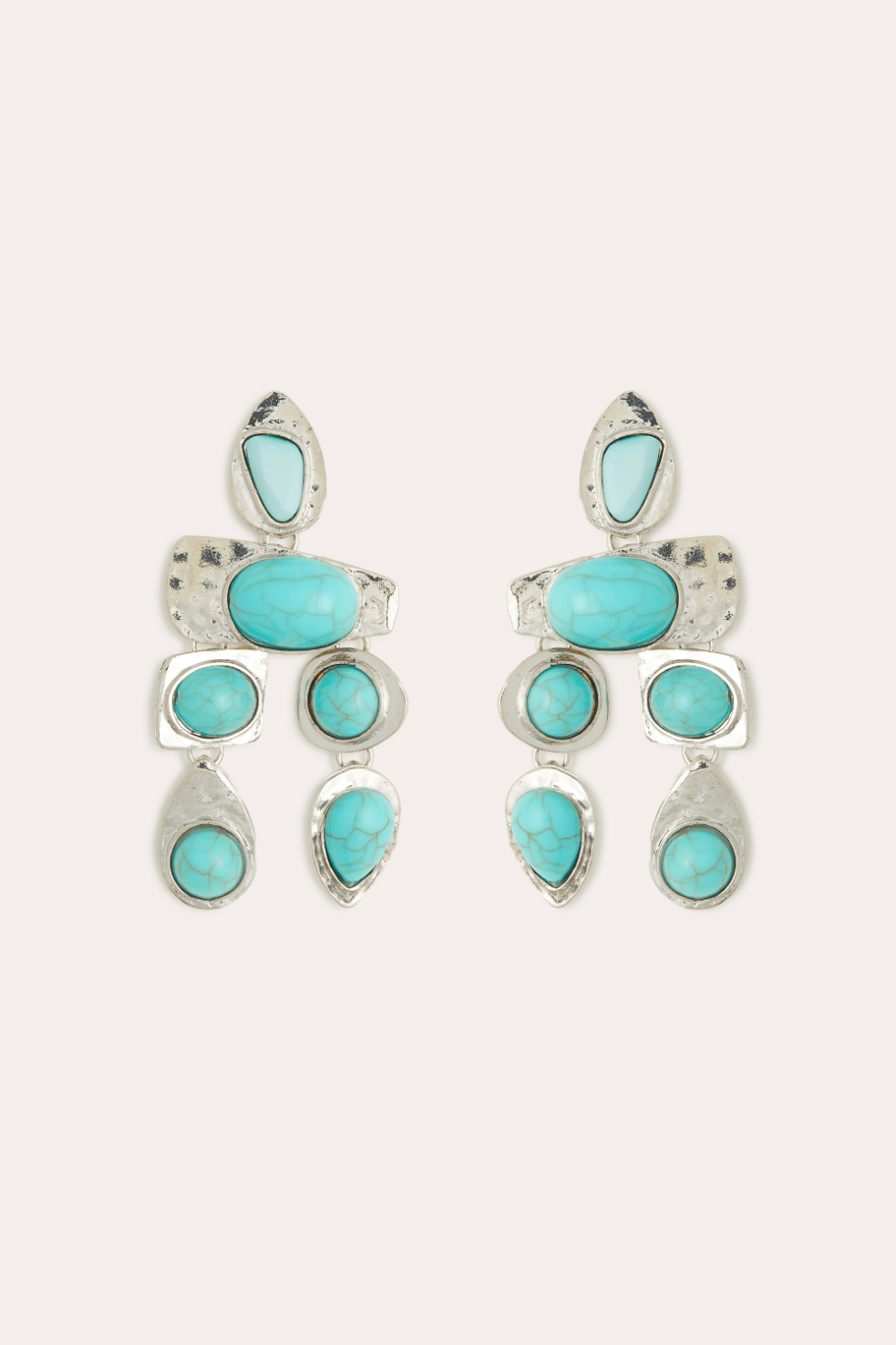 Silver Turquoise Stone Earrings