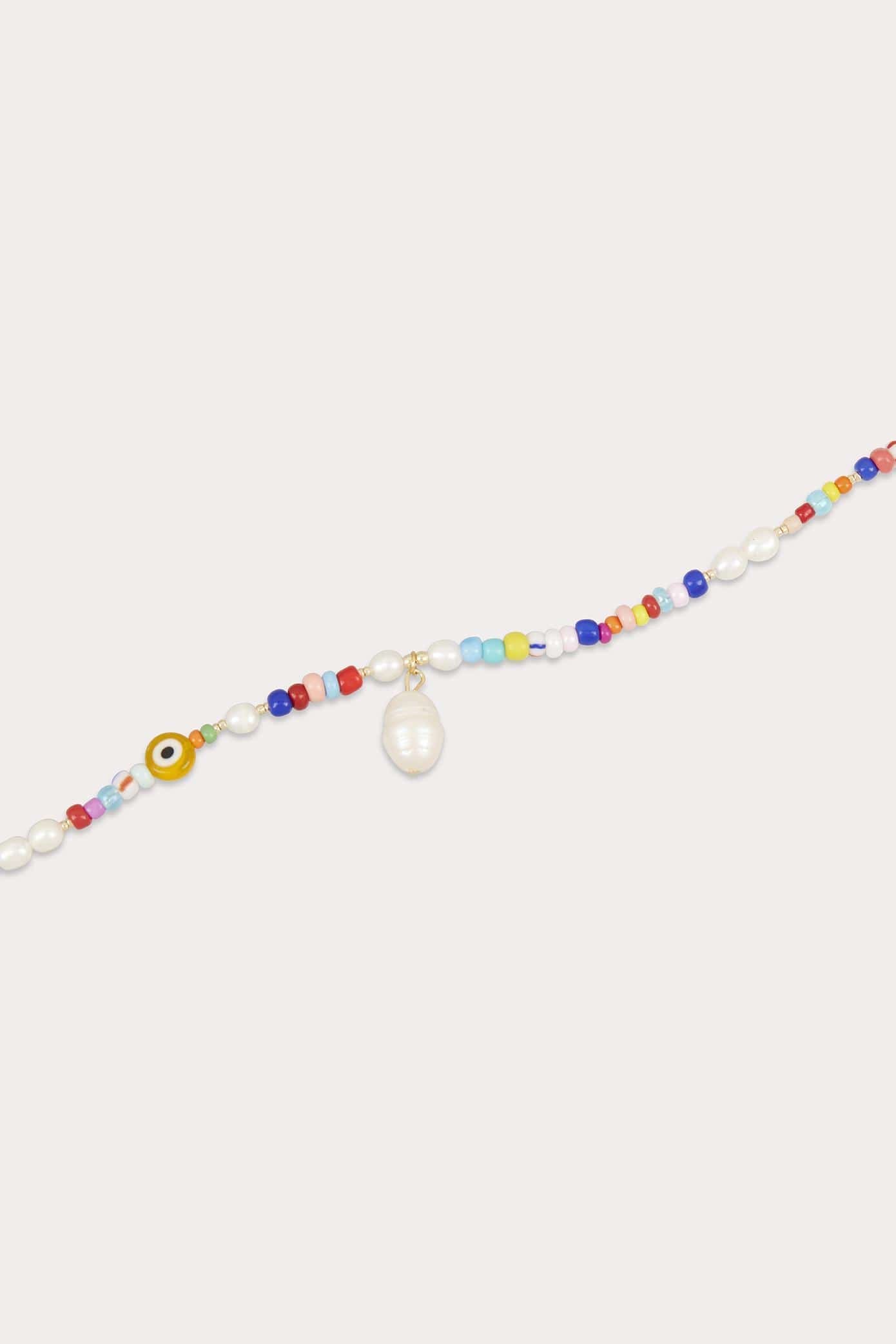 Beaded Pearl Drop Necklace